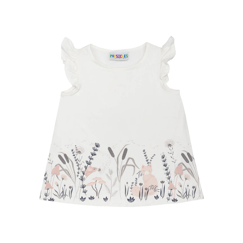 Organic Cotton Top for Girls | White