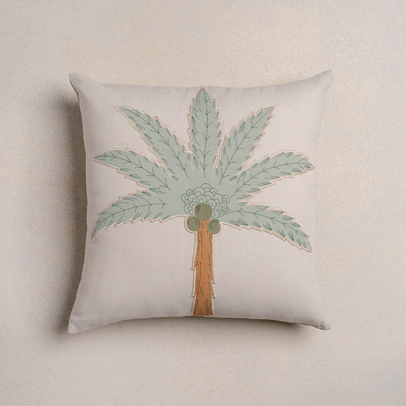 Cotton Canvas Cushion Cover | Printed | Off-White