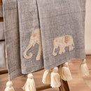 Cotton Throw | Embroidered | Grey