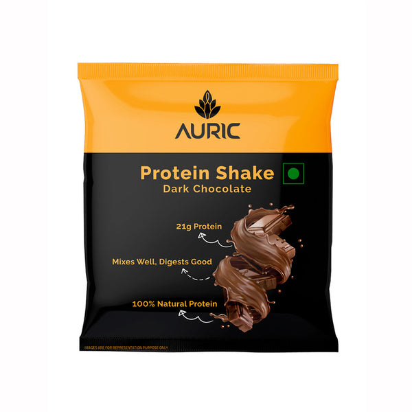 Auric Vegan Protein Powder | 21g Protein & 6g BCAA | Dark Chocolate 8 Sachets