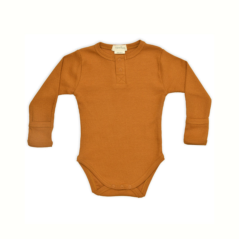 Cotton Baby Romper | Rust Brown