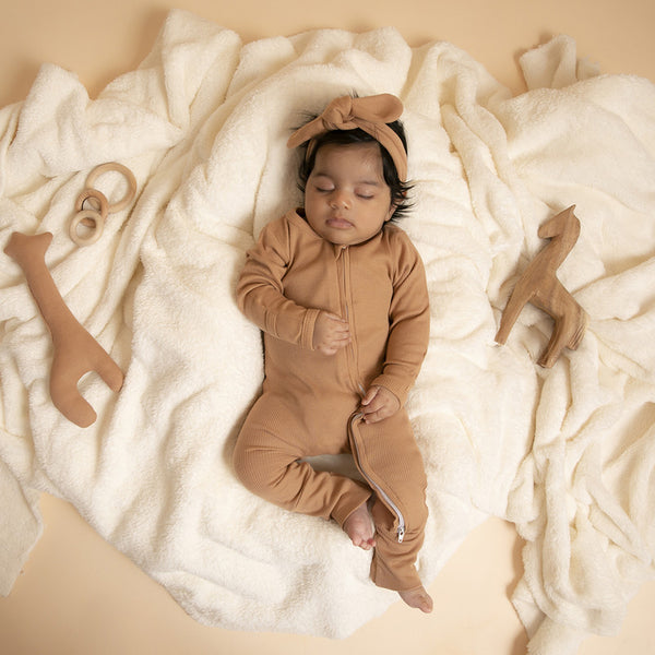 Cotton Onesies for Baby | Camel Brown