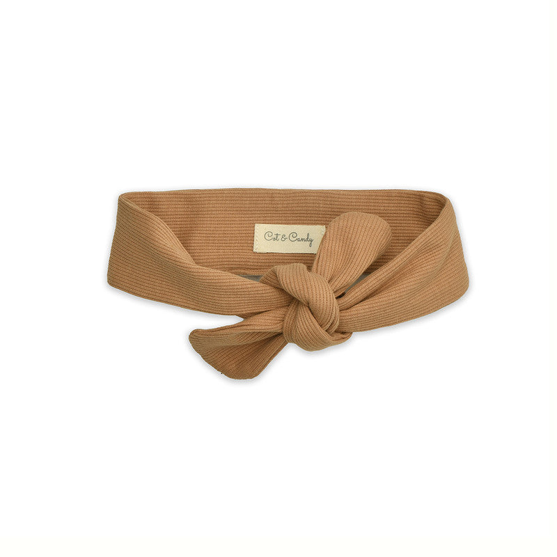 Cotton Headband for Baby Girl | Camel Brown.