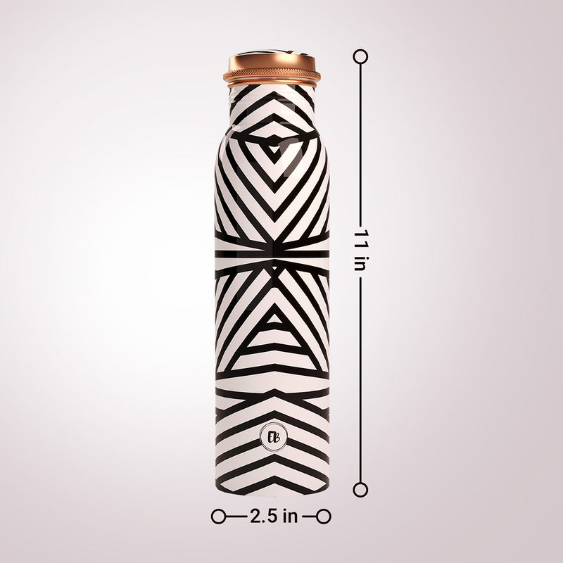 Copper Bottle | White & Black | 900 ml