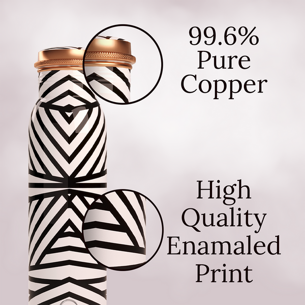 Copper Bottle | White & Black | 900 ml