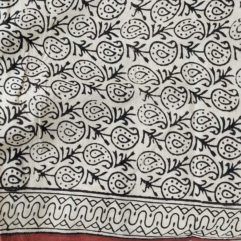 Mulmul Cotton Saree | Dabu Hand Block Print | Floral Motif | Multicolour