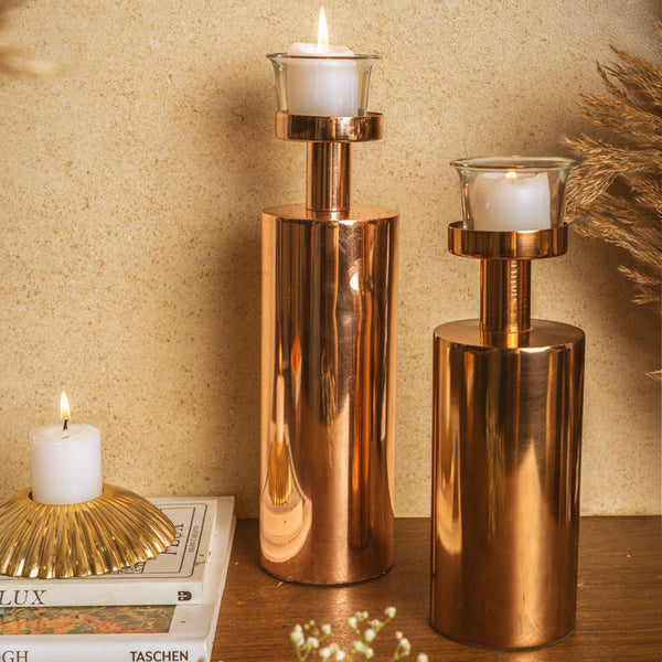 Copper Candle Holder | Rose Gold