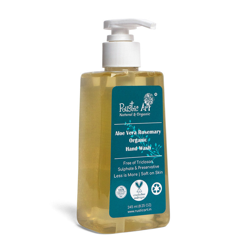 Organic Hand Wash | Aloe Vera And Rosemary | 245 ml