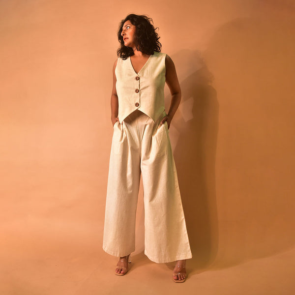 Cotton Linen Co Ord Sets | Off-White