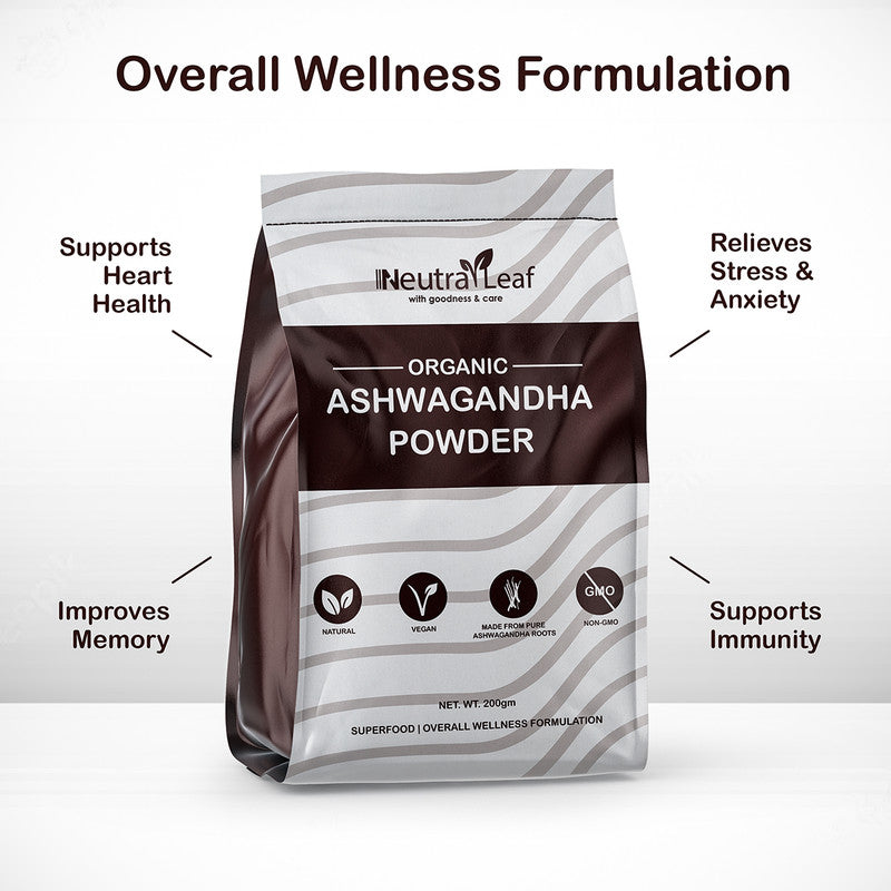 Organic Ashwagandha Powder | Relieves Stress & Anxiety | 200 g