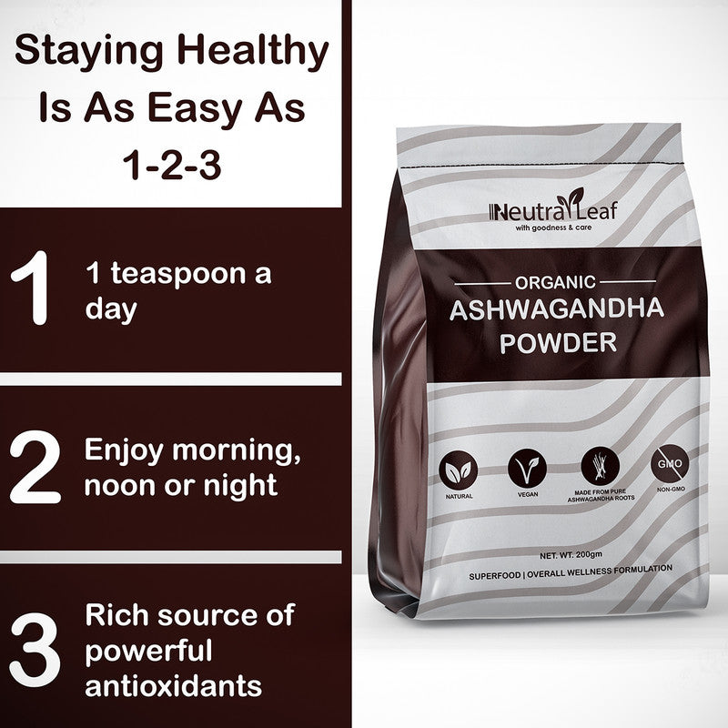Organic Ashwagandha Powder | Relieves Stress & Anxiety | 200 g