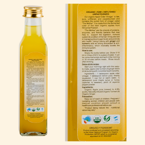 Apple Cider Vinegar | Ginger & Turmeric | 250 ml | Pack of 2