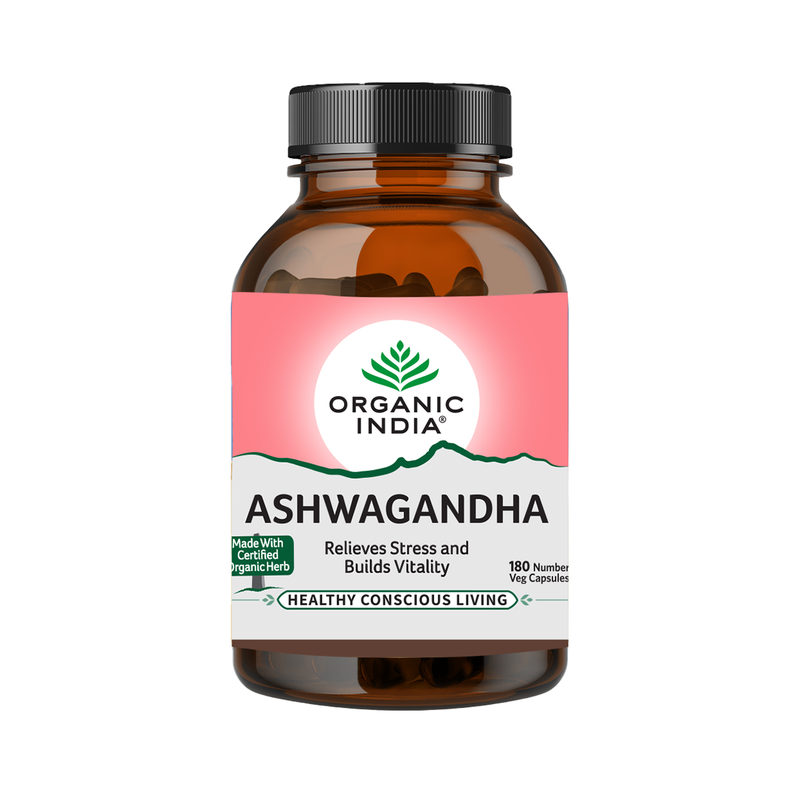 Organic India Ashwagandha Capsules | Relieves Stress | 180 Capsule