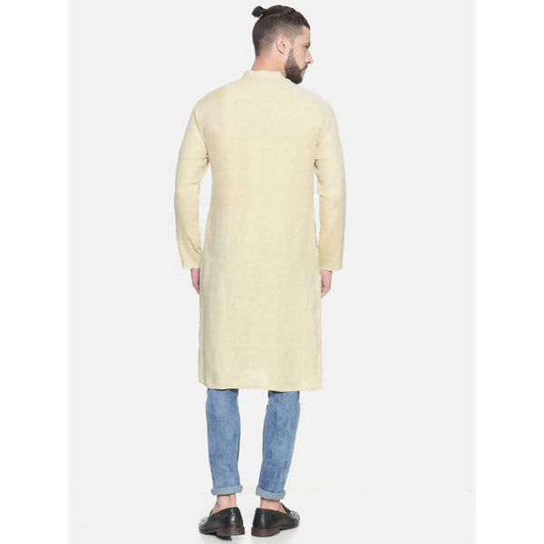 Hemp Slim Fit Long Kurta | Fawn