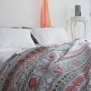 Pure Cotton Aztec Print Bedsheet with 2 Pillow Covers | Red