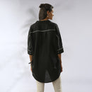 Black Shirts for Women | Hemp Kimono Shirt | Black