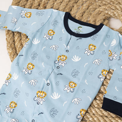 Cotton Nightsuit for Baby | Fearless Lion | Blue