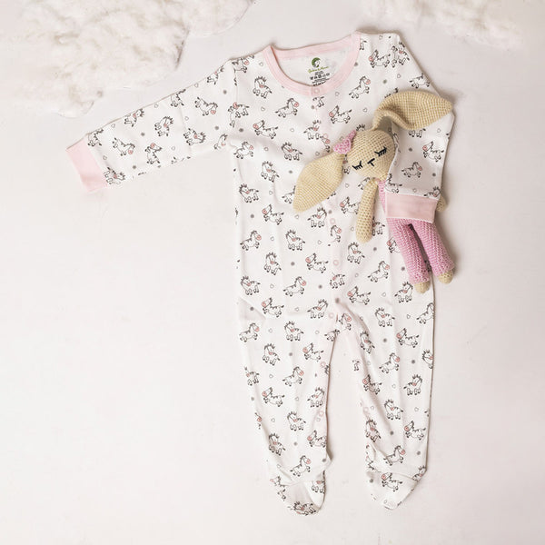 Cotton Baby Nightsuit | Magical Zebra | White