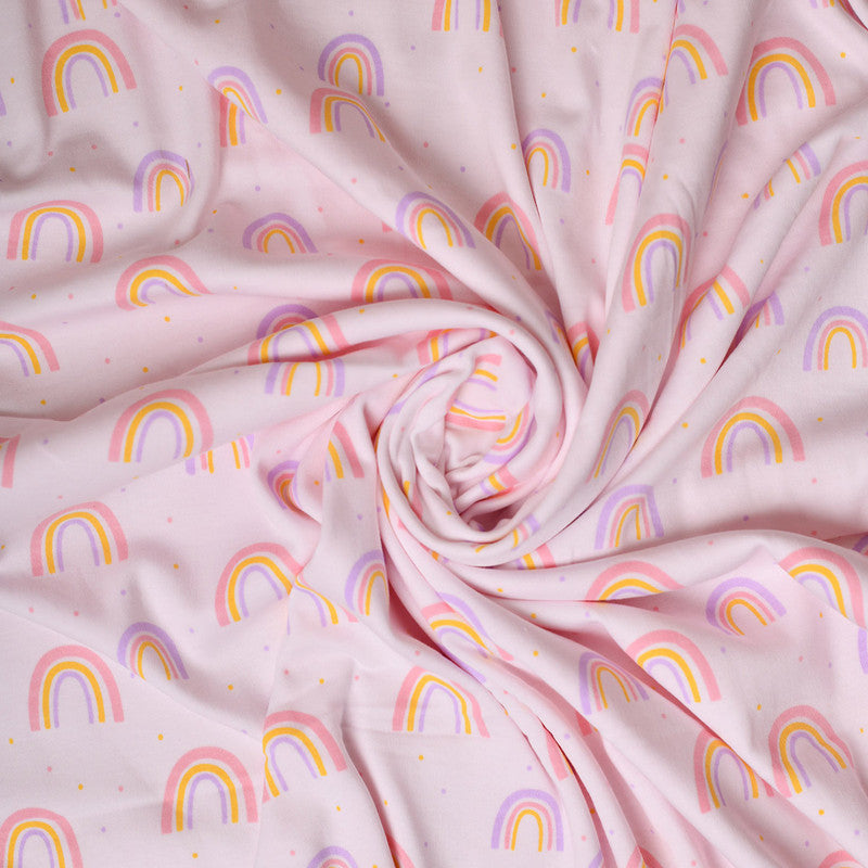 Cotton Blanket for Baby | Bright Rainbow | White