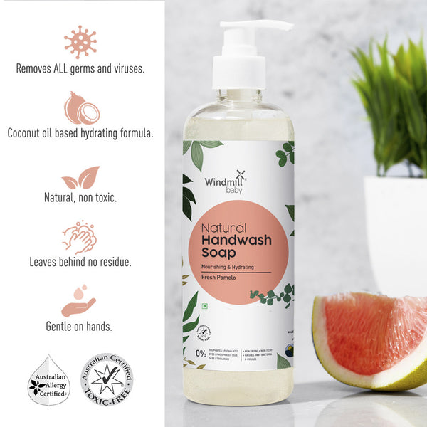 Natural Hand Wash Liquid | Fresh Pomelo | Baby Safe | 450 ml