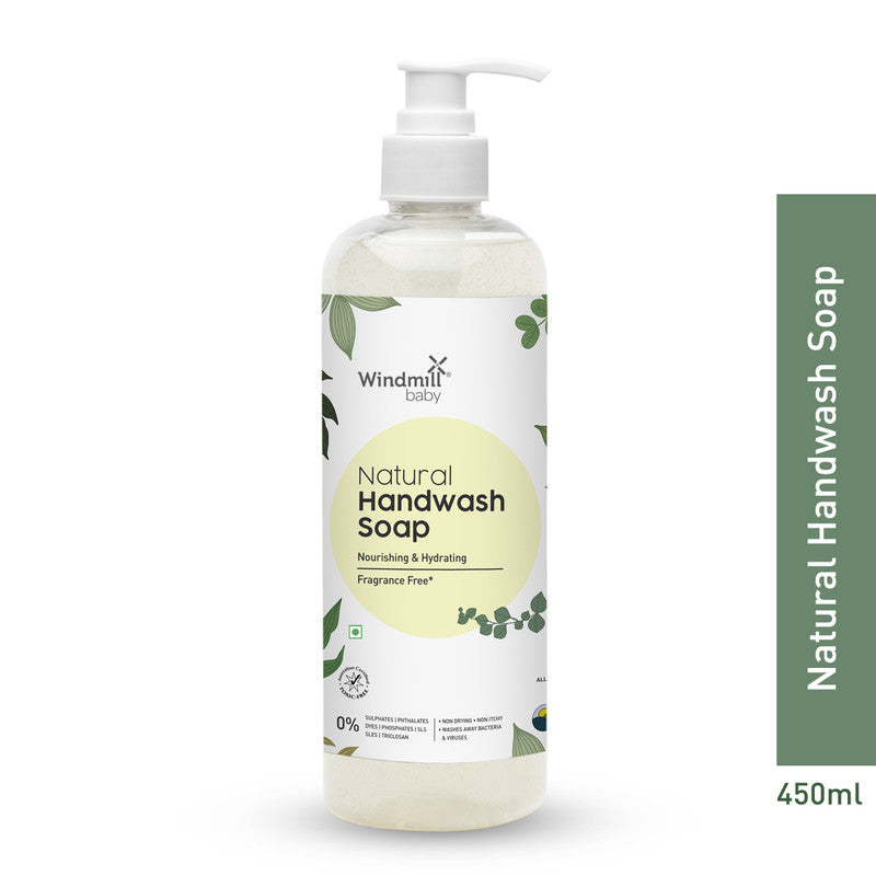 Natural Hand Wash Liquid | Baby Safe | Fragrance Free | 450 ml