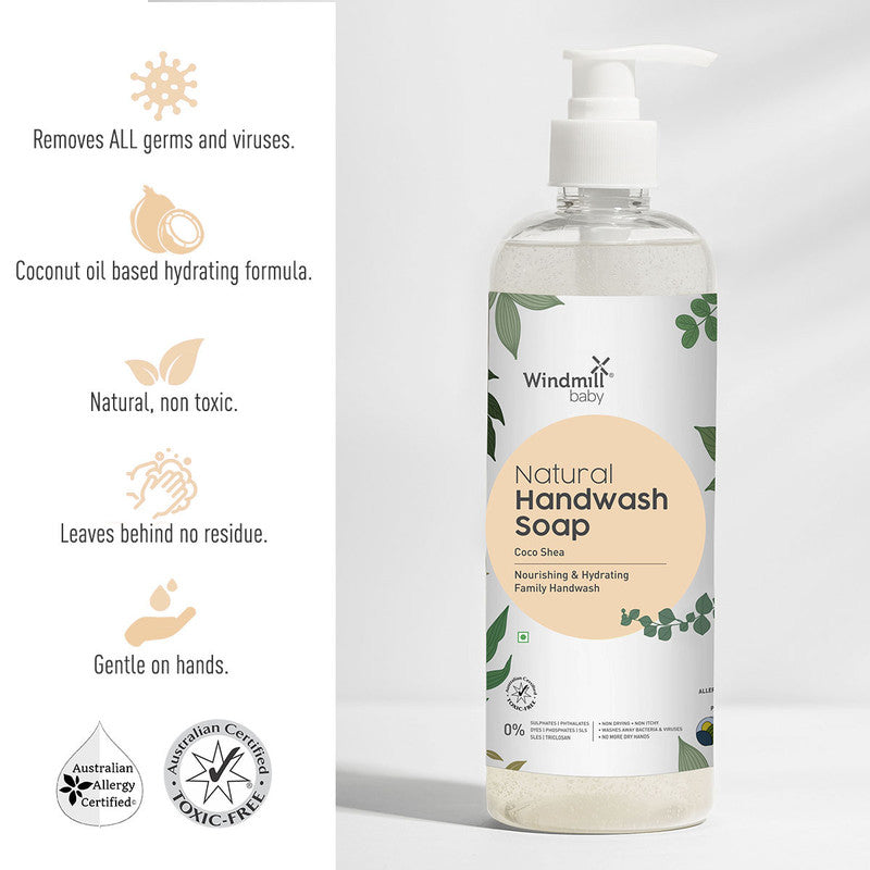 Natural Hand Wash Liquid | Coco Shea | Baby Safe | 450 ml