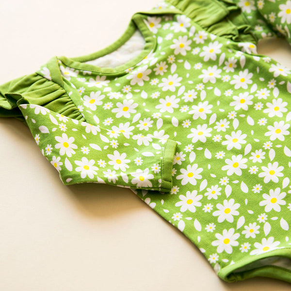 Organic Cotton Baby Girl Onesie | Green