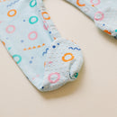 Organic Cotton Baby Bodysuit | Footsie | Printed | Blue.