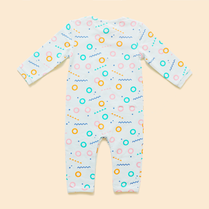 Organic Cotton Baby Romper | Printed | Blue