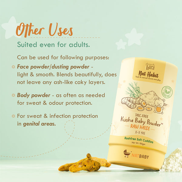 Nat Habit Baby Powder | Raw Haldi | 150 g