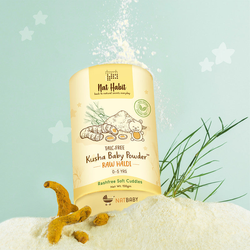 Nat Habit Baby Powder | Raw Haldi | 150 g | Set of 2