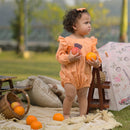 Birthday Outfits | Linen Playsuit for Kids | Orange