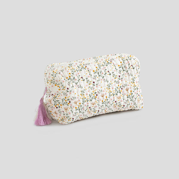 Cotton Toiletry Bag for Baby & Kids | Quilted | Ivory.