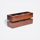 Wooden Cutlery Holder | 3 Compartments | Brown | 23 cm