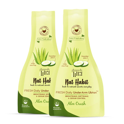 Nat Habit Aloe Crush Under Arm Ubtan | Brightening, Softening & Odor Control | Pack of 2