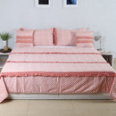 Cotton Bedcover with Pillow & Cushion Covers | Printed | Double Size | Pink