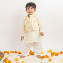 Muslin Kurta Pajama Nehru Jacket Set for Boys | Green