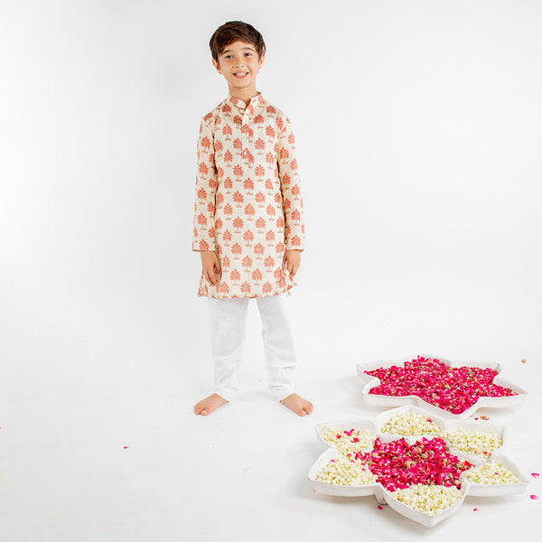 Muslin Kurta Pajama Set for Boys | Beige