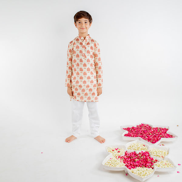 Muslin Kurta Pajama Set for Boys | Beige