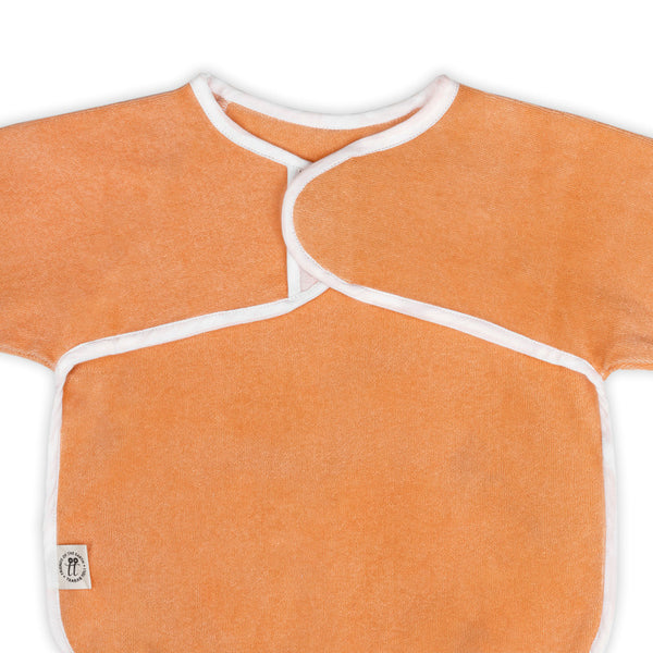 Cotton Bibs for Baby & Kids | Full Sleeves | Block Print | Orange