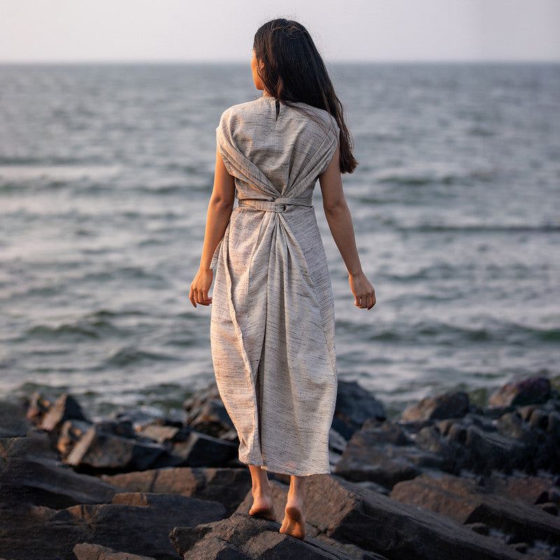 Organic Cotton Maxi Dress | Natural Dyed | Grey