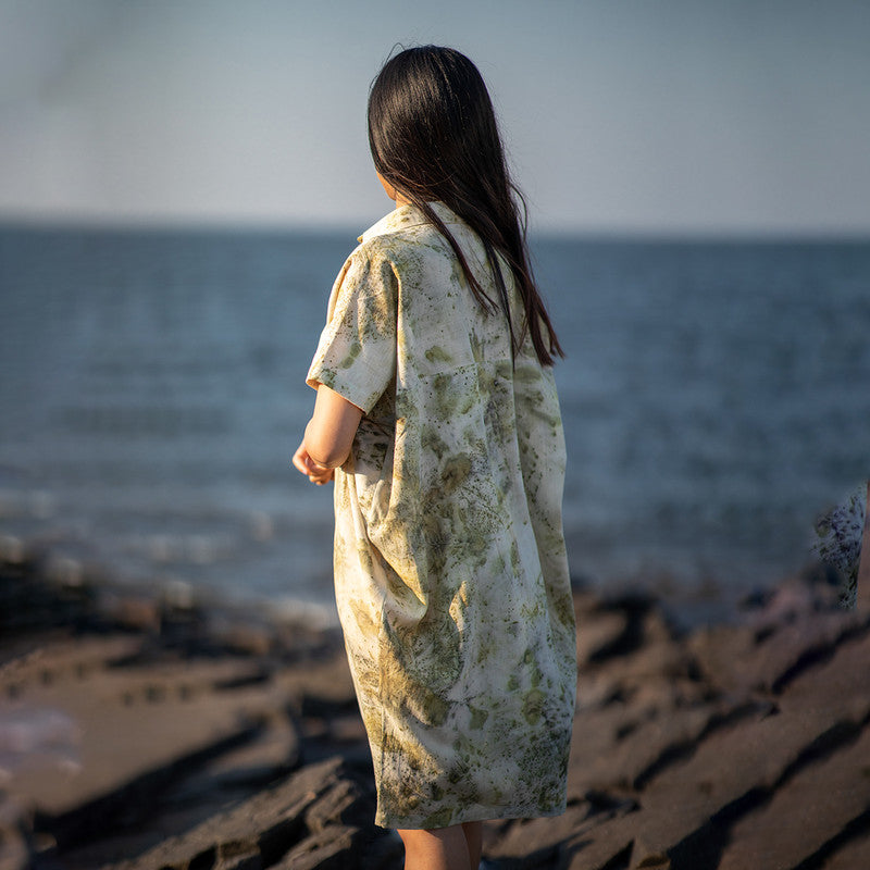 Organic Cotton Shirt Dress | Green