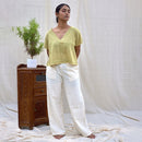 Organic Cotton V-Neck Top | Natural Dyed | Yellow