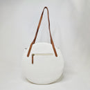 Cactus Leather Round Shoulder Bag | White