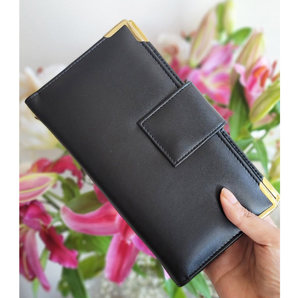 Cactus Leather Single Fold Wallet | Black