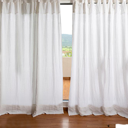 100% Linen Curtain | White