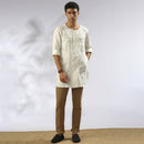 Hemp Double Breasted Kurta | White