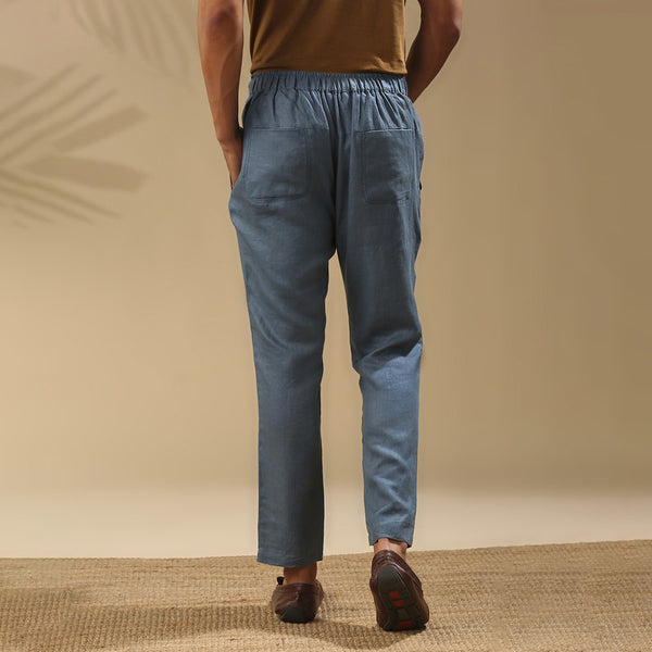 Linen Tailored Trouser in Navy ARNE