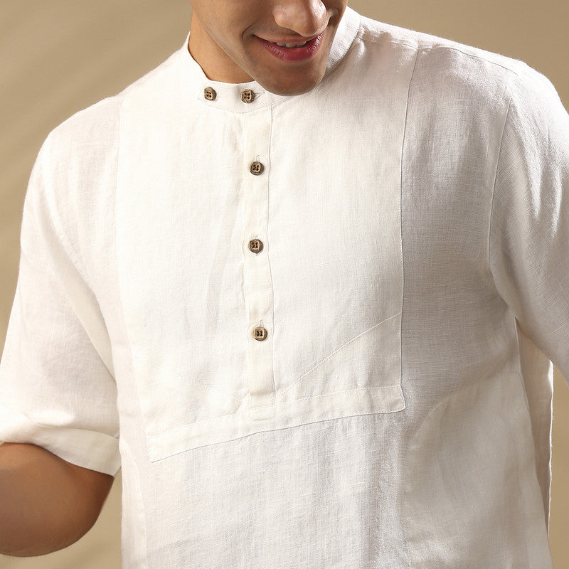 Hemp Half Sleeved Shirt | White