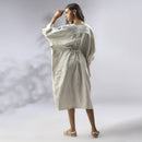 Hemp Kimono Sleeved Kaftan Dress | Off White